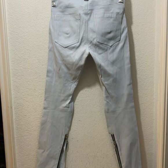 UNRAVEL Streetwear Lipstick Leather Lace Up Pants Gray Ben Taverniti - Picture 6 of 13